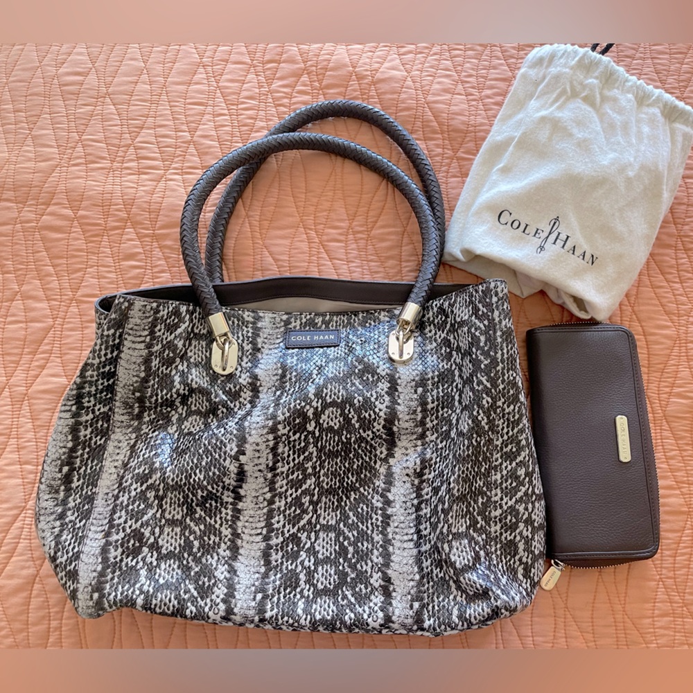 Gently used Cole Haan purse and wallet